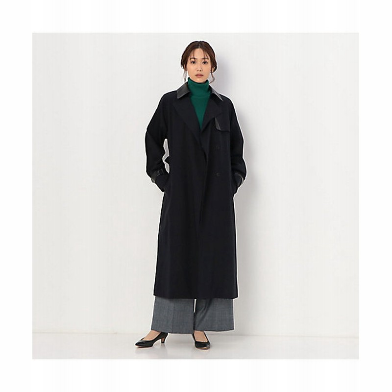 COMME CA (Women)/コムサ コットンサテン トレンチコート クロ コート