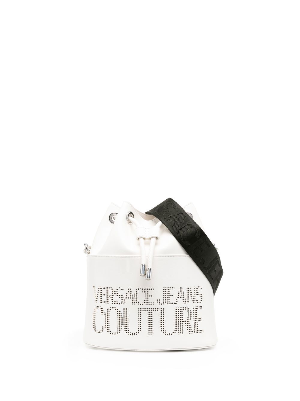 Versace Jeans Couture - mini logo-print drawstring bucket bag - women - Polyurethane/Polyurethane Resin - One Size - White