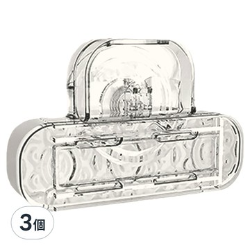 吸盤系列 透明波紋 透明白 免釘牆壁排插固定器  3個