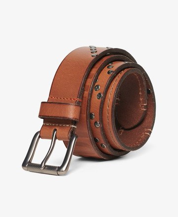 Superdry Men's Branded Buckle Goods Belt Brown Size: M