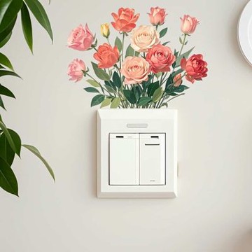 【MR.ZAKKA】創意壁貼-植物主題 繽紛盛開玫瑰 居家布置 DIY可移式壁貼 無痕壁貼 牆貼