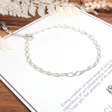 純銀可刻字 橄欖圈手鍊(2.8mm) 訂製禮物 女生手鍊