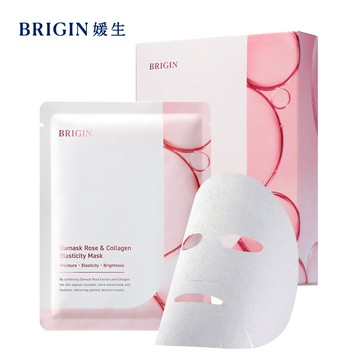 BRIGIN 媛生 大馬士革玫瑰膠原彈力面膜 5入