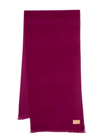 Forte Forte - logo-patch frayed wool scarf - women - Wool - One Size - Purple