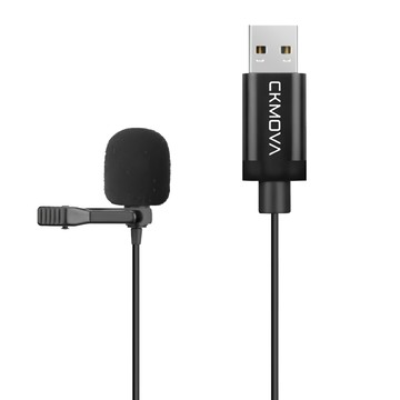 CKMOVA 全向電容式領夾式麥克風 LUM2 USB 適用於Windows和Mac電腦 帶USB-A端口 內置降噪專業音頻解碼芯片 2米線長  1個