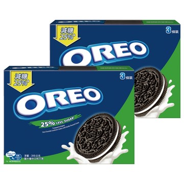 OREO 奧利奧 減甜香草口味夾心餅乾 3條裝  315g  2盒