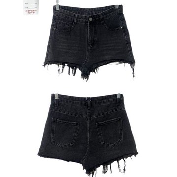 ZXA古著vintage夏季S碼學生黨顯高顯瘦水洗破洞牛仔短褲辣妹少女