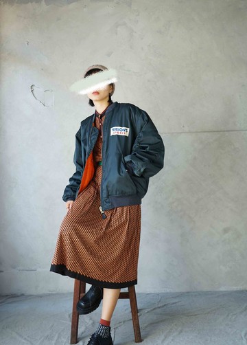 尋寶古著-湖水綠中性尼龍防風MA-1飛行夾克