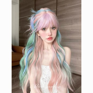 【台灣有貨】實拍 Alicegarden假髮女長髮原宿軟妹lolita可愛jk彩虹長捲髮日系萌妹