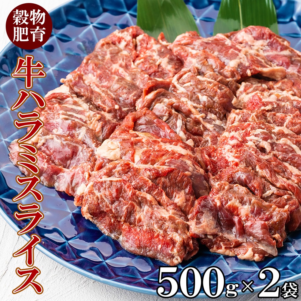 牛ハラミ 焼肉 スライス 500gX2pc 穀物肥育 味付けなし 焼肉用 牛 お取り寄せ 牛肉 バーベキュー