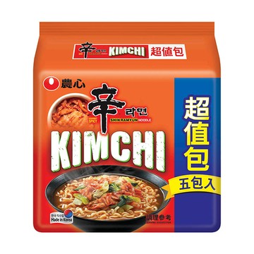 韓國農心 辛辣白菜風味拉麵5入-超值包(600g)/5組