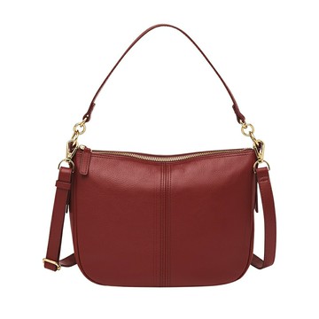 送禮首選 ★ FOSSIL Jolie 真皮新月斜背包-緋紅色 ZB7716602【 美國時尚品牌 】 附防塵袋+提袋【全館滿額折價★FOSSIL全系列包夾送美妝蛋】 女神手袋