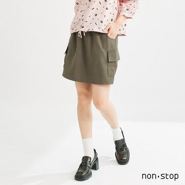 non-stop 休閒側袋工裝短裙-2色
