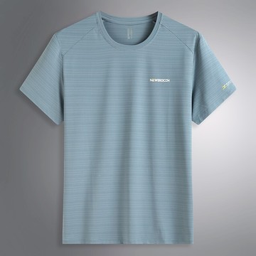 夏季超薄男士冰絲短袖T恤男直筒寬松網眼空調短袖透氣加肥加大t恤