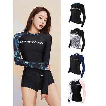 Luckyfish 潜水服 防曬水母服 分體泳衣女 衝浪溫泉外套 長袖浮潜上衣