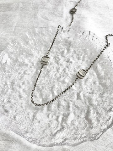 【 VintageShop solo 日本直送中古包專賣店 】Salvatore Ferragamo  સલવાટોર ફેરાગામો 項鍊 銀色 Logo vintage dxhk76