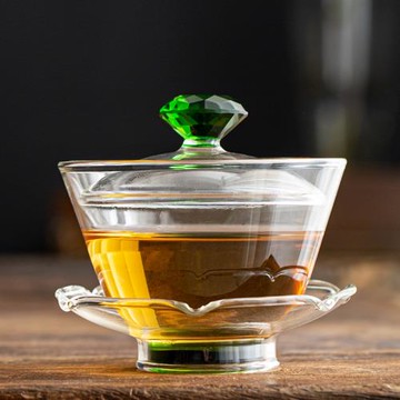 舊望格玻璃蓋碗茶碗套裝功夫茶三才蓋碗大號泡茶茶具套裝家用