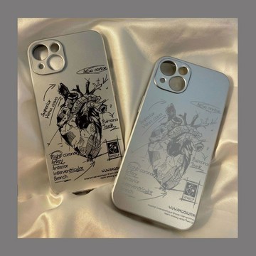 心臟涂鴉蘋果17/16/15/14promax手機殼iPhone13電鍍12/11全包xs防摔78p軟殼