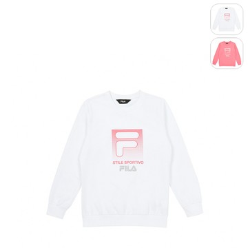 【FILA】KIDS 女童款 長袖圓領T恤-白色 5TEY-8911-WT