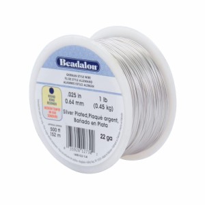 Beadalon German Style Wire for Jewelry Making Round Silver Plated 22 Gauge 500 ft