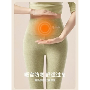 高腰保暖褲 打底褲 秋褲 長褲 羊毛蠶絲德絨秋褲女士高腰加絨棉毛褲冬季內穿打底保暖褲新款 韓版女裝