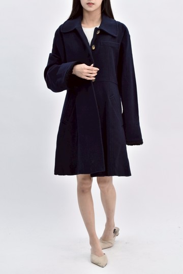 (L) la debe tana質感不織布藍色外套