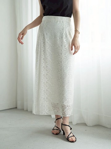 氣質蕾絲長裙(7A41L0L0400) - YECCA VECCA