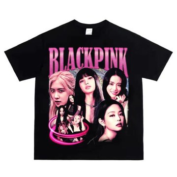 black美式 vintage小領口復古水洗重磅pink樸彩英短袖t恤街頭嘻哈