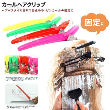 染髮 燙髮 長嘴夾 彩色半鐵分區夾10入-kiret