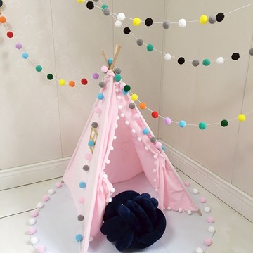 毛球串 掛旗 毛球 拉花吊飾 DIY 串旗掛飾 材料包 掛繩 裝飾彩旗 佈置 聖誕節 生日 新年 萬聖節【RM0862】