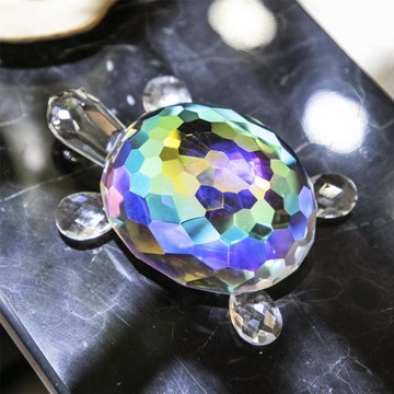 歐式外貿水晶玻璃烏龜擺件招財風水龜創意簡約現代書房鎮紙工藝品