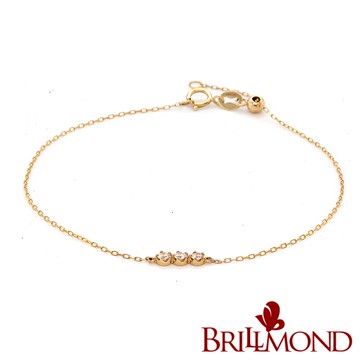 【BRILLMOND】 18K黃金 輕珠寶 10分 鑽石手鍊(天然鑽石天然鑽石總重10分 全18K金台)
