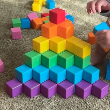 【安琪兒婦嬰百貨】Bellebaby 磁吸積木 方塊 32入(彩虹)