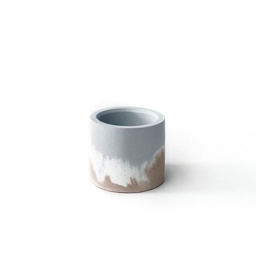 奶茶系列 |  小圓形三色不規則漸層水泥盆器
