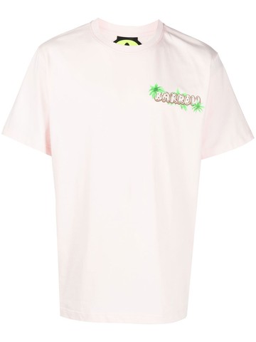 BARROW - chest logo-print detail T-shirt - unisex - Cotton - L - Pink