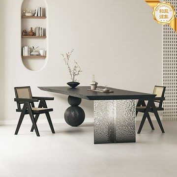 【藝術漸變色】實木茶桌 茶臺 餐桌 茶几 茶桌椅組合 原木大板桌 亞克力漸變板 客廳家用 新中式禪意茶室