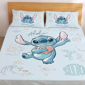 戀家小舖 海景時光 單人床包含一件枕套 天絲 史迪奇 迪士尼 台灣製