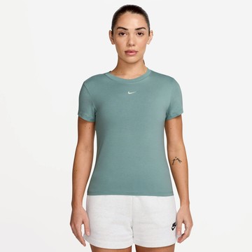 【NIKE】AS W NSW NK CHLL KNT MD CRP 短袖上衣 女 短版 藍綠 FV5509-018