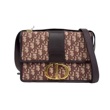 dior棕色帆布老花蒙田翻蓋包