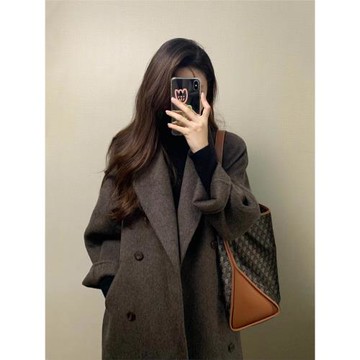 高級感雙面羊毛羊絨大衣女秋冬季2024新款小個子加厚呢子毛呢外套