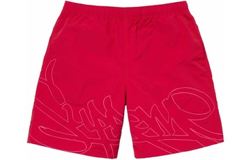 Supreme Tag Water Shorts 'Red'