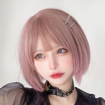 【巴黎精品】現貨+預購 女短假髮透氣假髮片輕量隱形增髮整頂假髮角色扮演-全頭套式公主切粉色波波頭a1bw40