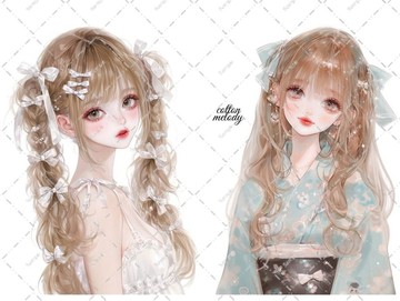 original sticker no.5854 人物貼紙 原創貼紙 人像貼紙 女孩貼紙 原創人物貼紙