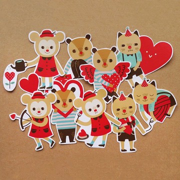 Love Parade 愛的遊行亮膜貼紙 插畫貼紙組 10張入