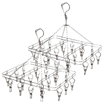 BangJiaShi 幫家適 不鏽鋼曬衣夾 20夾 2個  方型  1組