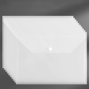 臻林嚴選 資料夾 文件夾 按扣文件袋 (透明) 聚丙烯材質  32 x 23cm  10個