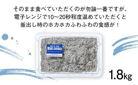 釜出しちりめん（しらす）約1.8kg（約300g×6袋）鮮度日本一を目指します！浜で瞬時に釜出し