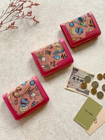 換季特賣  壓扣短夾 真皮 /布防潑水 平織緹花 開心迷你馬戲團