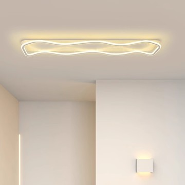 【免運/可開票】台灣公司 吸頂燈 臥室燈 客廳燈 吊燈 走廊過道燈長條衣帽間燈現代簡約北歐陽臺燈入戶玄關波浪吸頂燈具