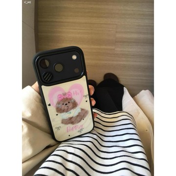 愛心拖把小狗適用蘋果17Promax手機殼iPhone16/15硬殼14滴膠13/12